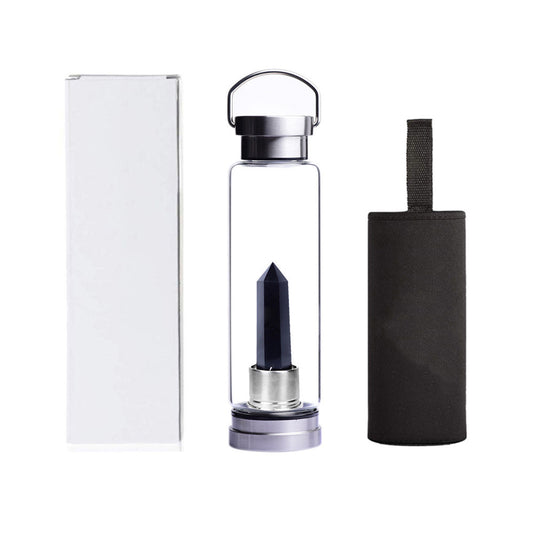 Botella de Agua Vaso Deportivo de Vidrio con Piedras Energéticas - Image 2