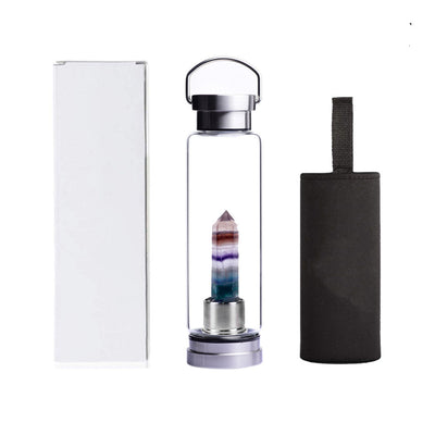 Botella de Agua Vaso Deportivo de Vidrio con Piedras Energéticas - Image 4