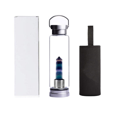 Botella de Agua Vaso Deportivo de Vidrio con Piedras Energéticas - Image 3