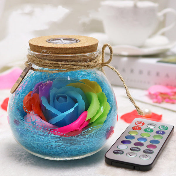 Botella de Deseos con Flores de Jabón Multicolor - Regalo Perfecto para Cumpleaños