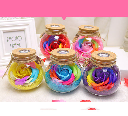 Botella de Deseos con Flores de Jabón Multicolor - Regalo Perfecto para Cumpleaños - Image 4