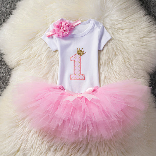 Vestido de Gasa Estampado Inglés para Niña - Traje de Cumpleaños