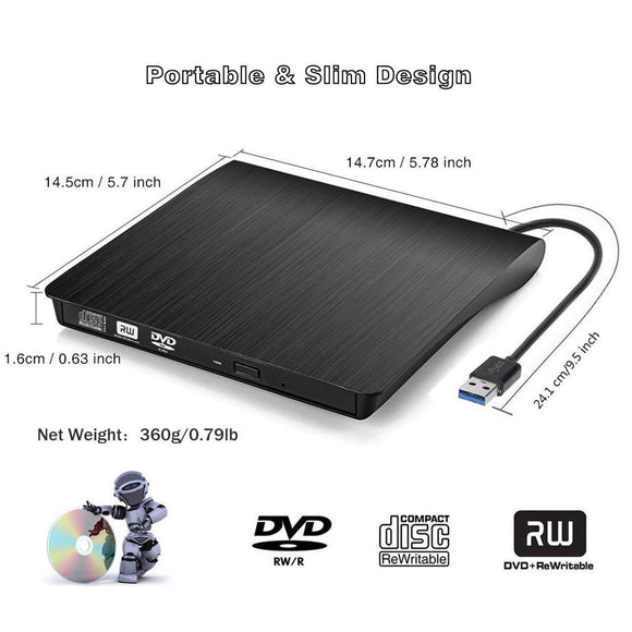 Unidad Óptica Externa Portátil para Laptop