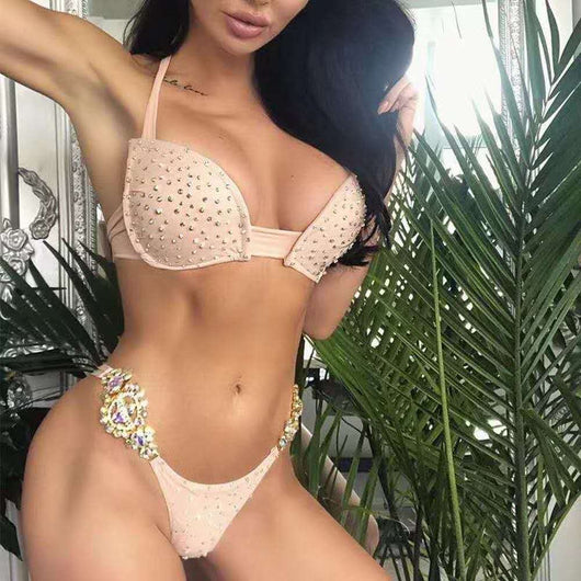 Bikini Triángulo Diamante Premium con Tirantes Ajustables