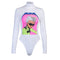 Blusa Ajustada de Cuello Alto con Manga Larga para Mujer