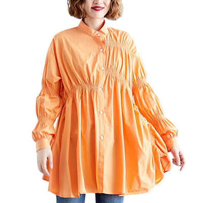 Camisa Western Oversized de Manga Larga con Cuello Parado y Diseño Asimétrico - Image 6