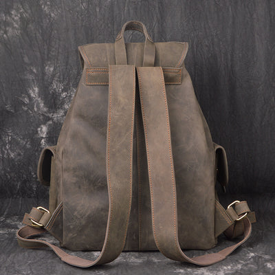 Mochila de Cuero Crazy Horse para Viajes y Aventuras al Aire Libre - Image 10