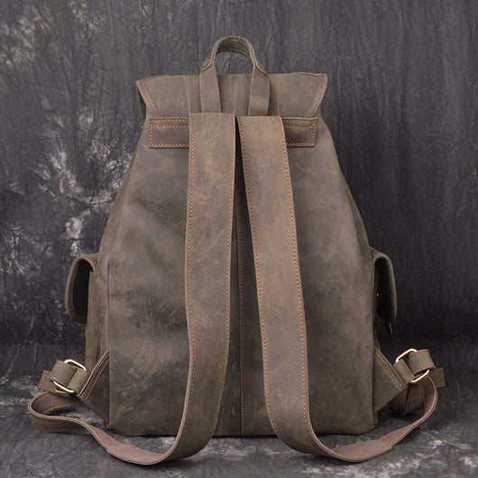 Mochila de Cuero Crazy Horse para Viajes y Aventuras al Aire Libre - Image 10