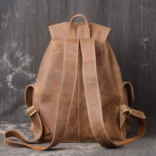 Mochila de Cuero Crazy Horse para Viajes y Aventuras al Aire Libre - Image 19