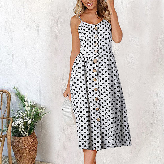 Vestido Halter Sexy con Tirantes y Botones para Mujer - Image 18
