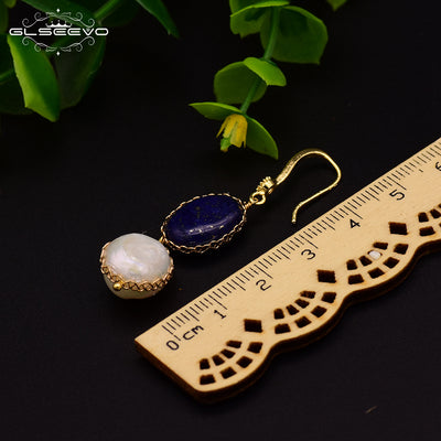 Aretes Largos de Perla Estilo Europeo Americano para Mujer - Image 5