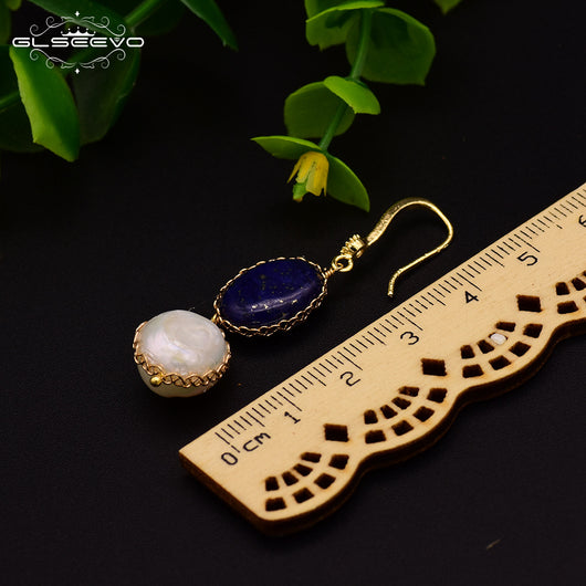 Aretes Largos de Perla Estilo Europeo Americano para Mujer - Image 5