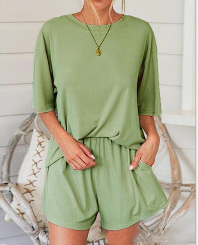 Conjunto de Shorts Casuales Talla Grande - Dos Piezas Suelto - Image 9