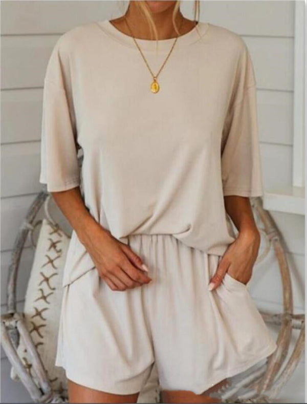 Conjunto de Shorts Casuales Talla Grande - Dos Piezas Suelto