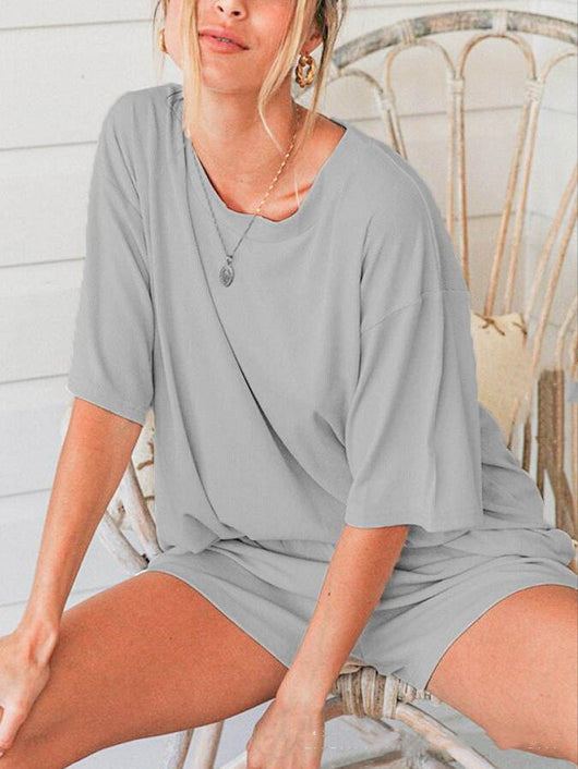Conjunto de Shorts Casuales Talla Grande - Dos Piezas Suelto - Image 5