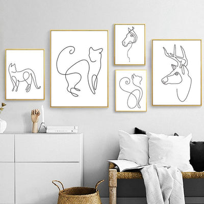 Cuadro de Arte Minimalista en Línea para Sala de Estar - Image 9