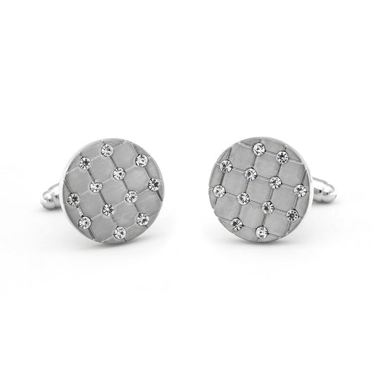 Gemelos de Puño Francés Metálicos Redondos para Hombre - Image 6