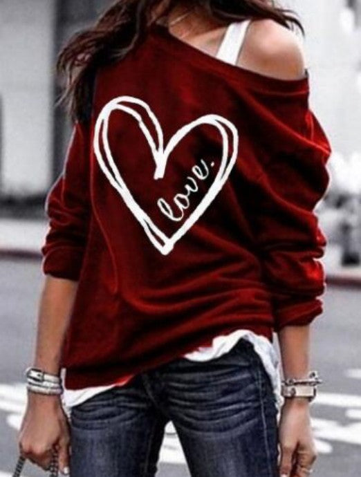 Sudadera Suelta Estampada de Manga Larga para Mujer - Image 2