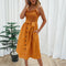 Vestido de Mujer con Lunares Estampados, Encaje Fruncido y Botones