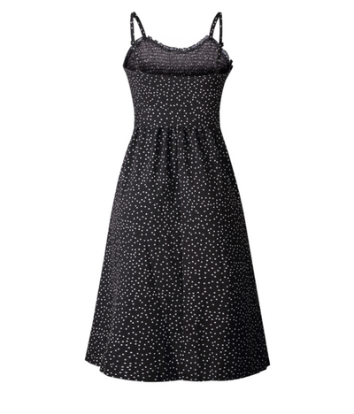 Vestido de Mujer con Lunares Estampados, Encaje Fruncido y Botones - Image 4