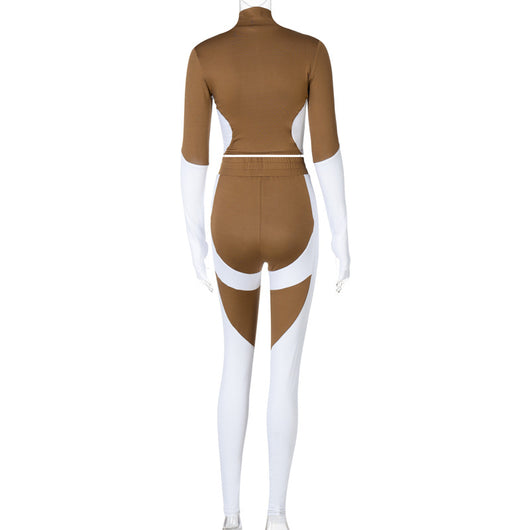 Conjunto Deportivo Yoga Cintura Alta con Realce de Glúteos y Combinación de Colores - Image 17