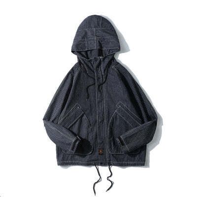 Overol Retro Japonés a Rayas para Hombre - Primavera - Image 3