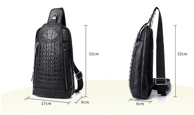 Bolsa Bandolera Hombre Patrón Cocodrilo - Estilo Moderno y Funcional - Image 8
