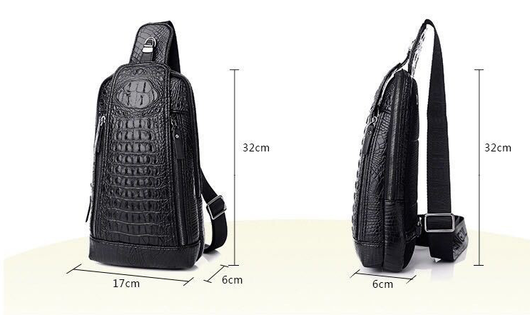 Bolsa Bandolera Hombre Patrón Cocodrilo - Estilo Moderno y Funcional - Image 8