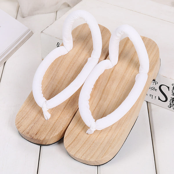 Sandalias Cosplay de Madera con Punta Redonda - Cómodos Zuecos de Estilo Tradicional
