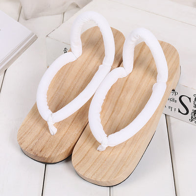 Sandalias Cosplay de Madera con Punta Redonda - Cómodos Zuecos de Estilo Tradicional