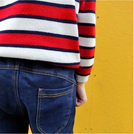 Jeans Slim Lavado Cintura Elástica con Cordón de Cuero - Image 9
