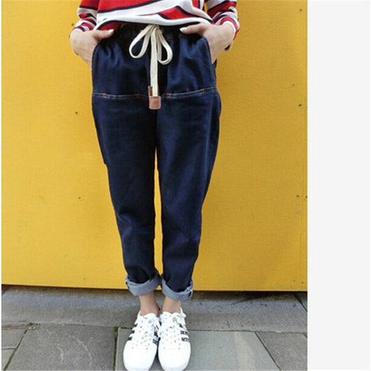 Jeans Slim Lavado Cintura Elástica con Cordón de Cuero - Image 10