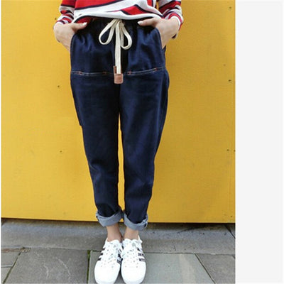Jeans Slim Lavado Cintura Elástica con Cordón de Cuero - Image 5