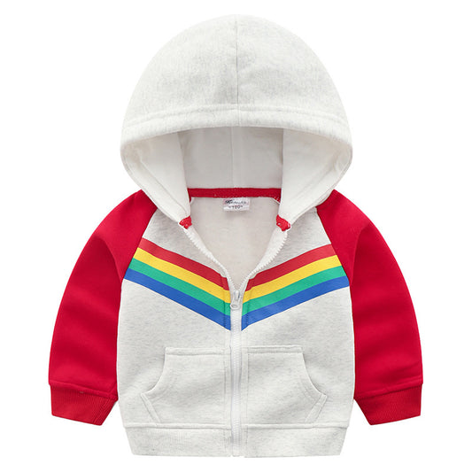 Sudadera con Cierre y Estampado Arcoíris para Niños