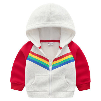 Sudadera con Cierre y Estampado Arcoíris para Niños