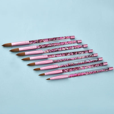 Bolígrafo de Diseño de Uñas con Aceite y Pelaje de Visón Rosa - Image 8