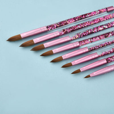 Bolígrafo de Diseño de Uñas con Aceite y Pelaje de Visón Rosa - Image 7