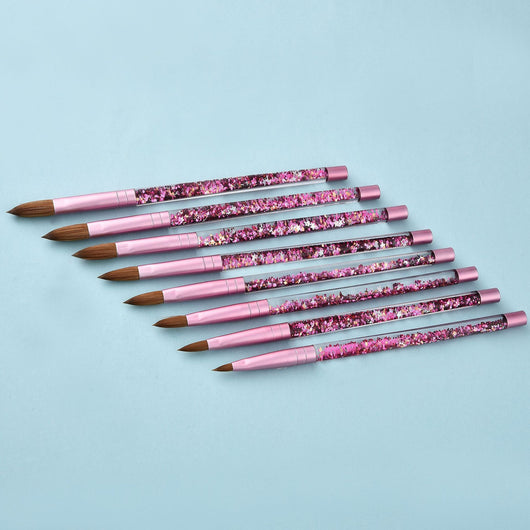 Bolígrafo de Diseño de Uñas con Aceite y Pelaje de Visón Rosa - Image 4