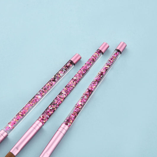 Bolígrafo de Diseño de Uñas con Aceite y Pelaje de Visón Rosa - Image 2