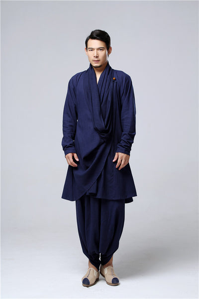 Túnica Larga Ajustada Estilo Chino para Hombre - Image 4