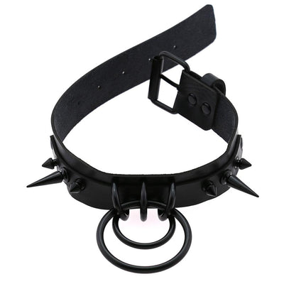 Collar Choker Punk con Remaches y Hebilla - Unisex Negro - Image 6