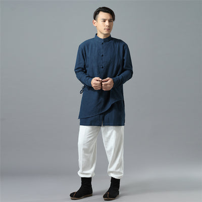Chaqueta Cortavientos de Algodón y Lino con Cuello Mao - Image 11