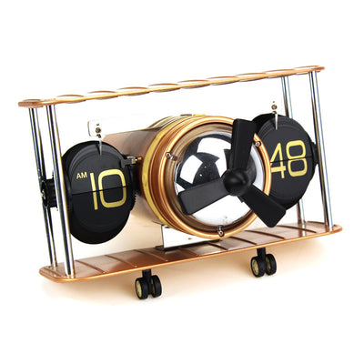 Reloj de Volteo Artístico Estilo Europeo con Modelo de Avión - Image 10