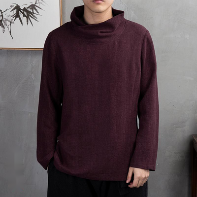 Camiseta Lino Casual Manga Larga Estilo Asiático para Hombre - Image 9