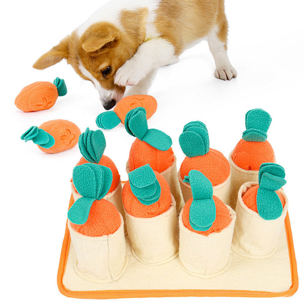 Juguete Interactivo de Zanahoria para Perros - Puzzle Masticable con Dispensador de Premios