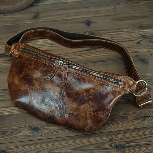 Bolsa de Pecho Retro Cuero Crazy Horse - Estilo Vintage - Image 4