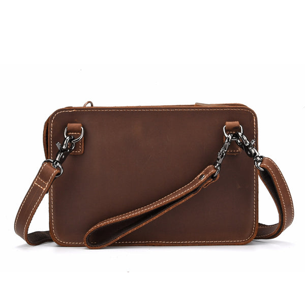 Bolsa Mensajera de Cuero Genuino Estilo Retro Vintage