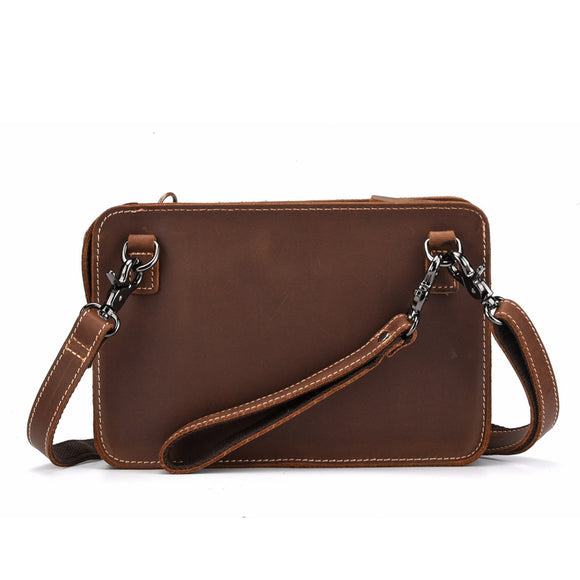 Bolsa Mensajera de Cuero Genuino Estilo Retro Vintage