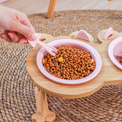 Comedero Doble de Cerámica para Perros y Gatos con Base de Madera - Image 15