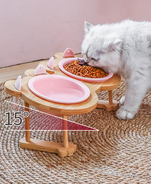 Comedero Doble de Cerámica para Perros y Gatos con Base de Madera - Image 22